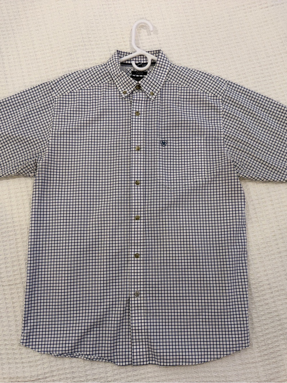 Ariat PRO Men's Navy and White Check Button-Down Shirt